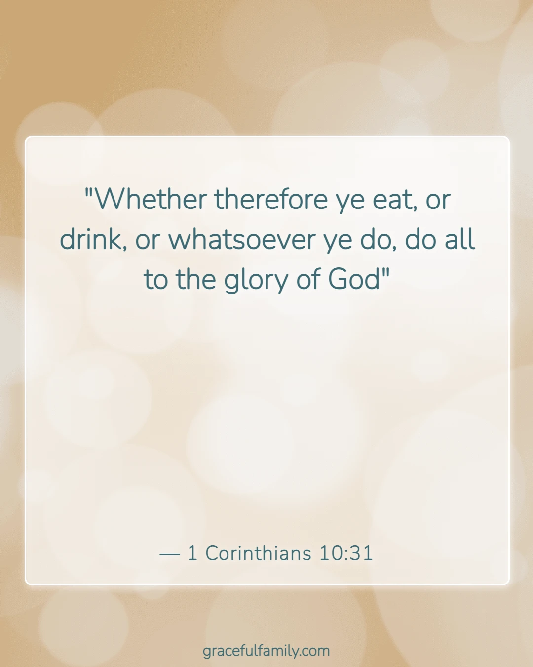 Bible Verses for Children to Memorize (1 Corinthians 10:31)