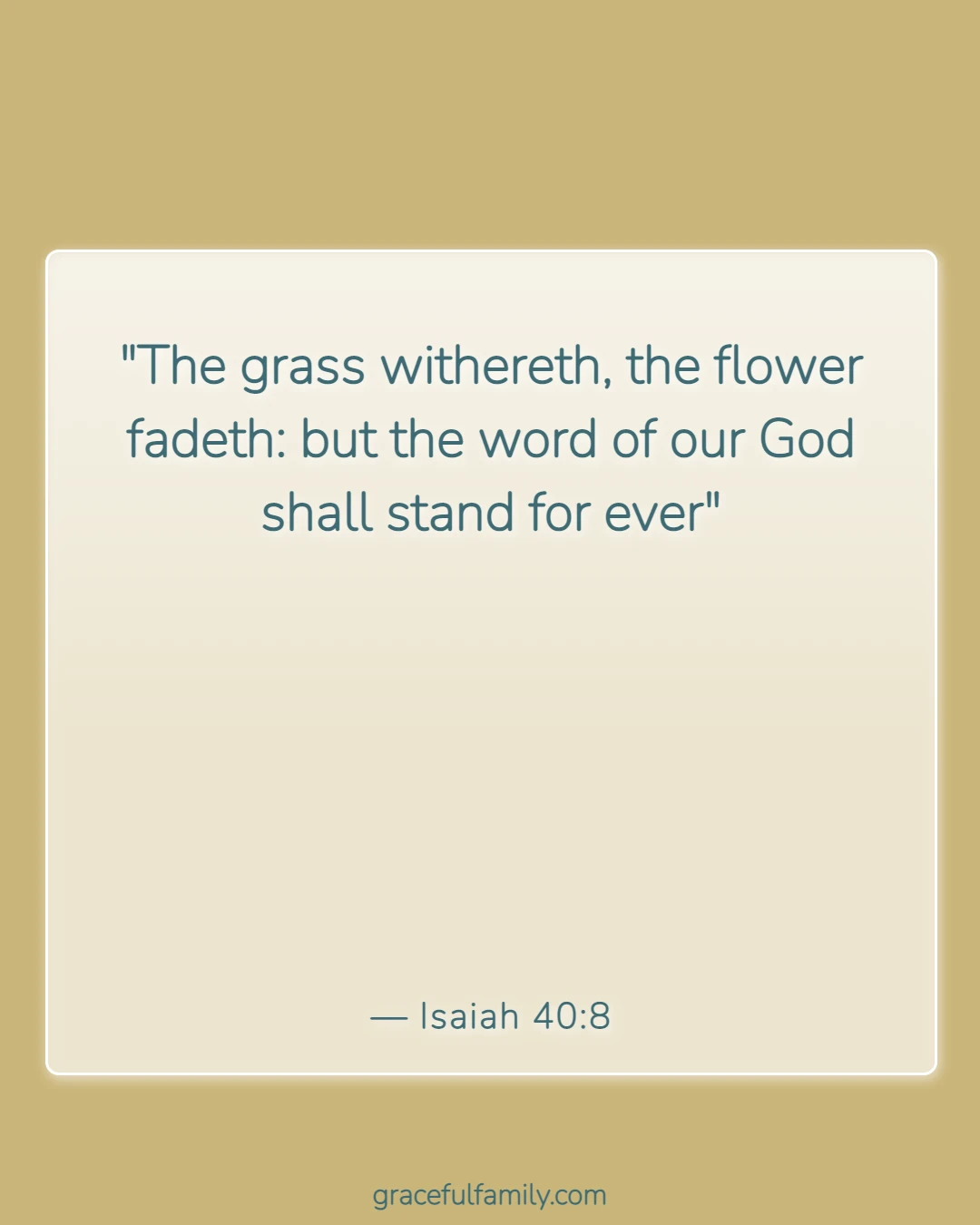 Short Bible Verses for Bedtime with Children (Isaiah 40:8)